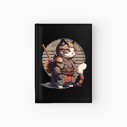 Samurai Cat Warrior Japanese Ninja Cat Kawaii Hardcover Journal
