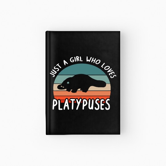 Girl Platypus Lover Illustration Animal Hardcover Journal