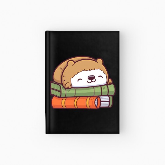 Sloth Sleeping On Books Hardcover Journal