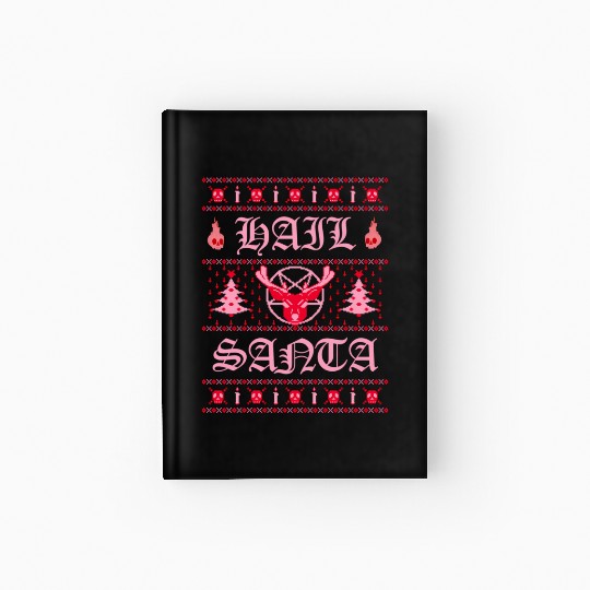 Hail Santa Ugly Pentagram Pastel Goth Hardcover Journal