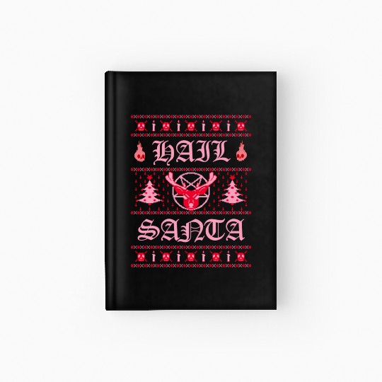 Hail Santa Ugly Pentagram Pastel Goth Hardcover Journal