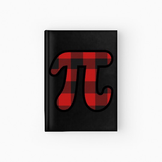 Pi Day Cute Buffalo Plaid Hardcover Journal