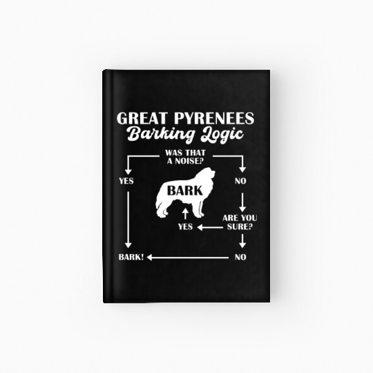 Great Pyrenees Barking Logic Hardcover Journal