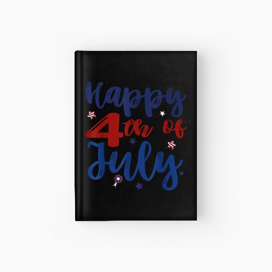 Fireworks Happy 4th Of July US Flag American 4th Hardcover Journal