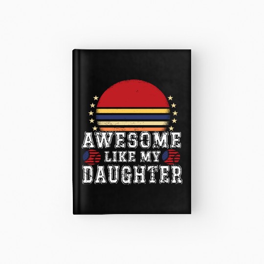 Retro Sunset Icon for Daughter Hardcover Journal