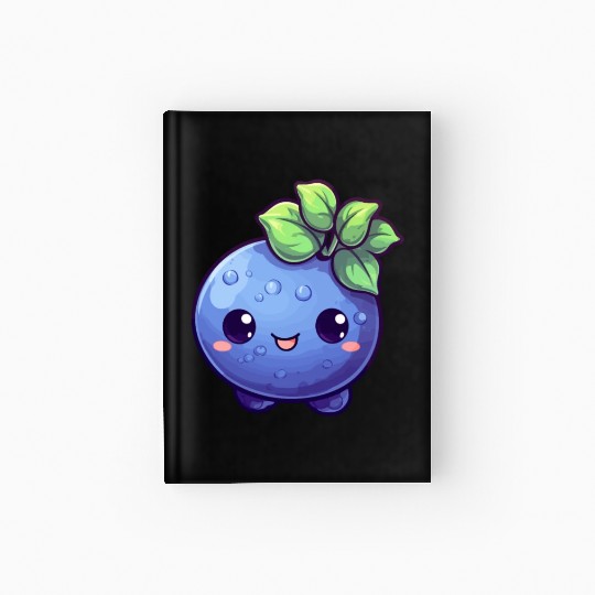 Blueberry kawaii Hardcover Journal