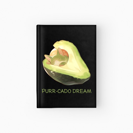 Purr-Cado Dream Funny Avocado Kawaii Cat Lover Hardcover Journal