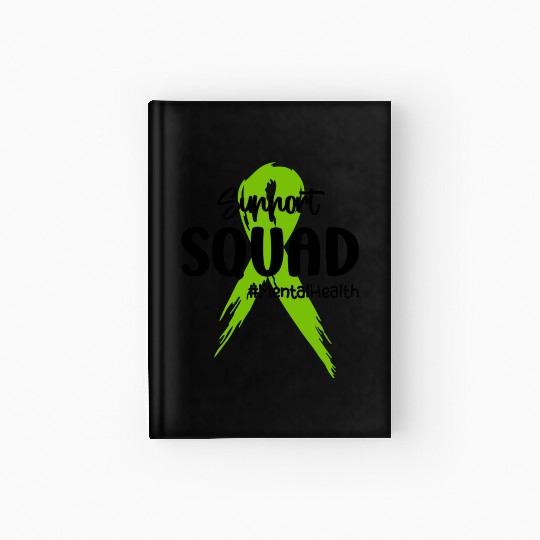 Support Squad Mental Health Awareness Lime Green Hardcover Journal