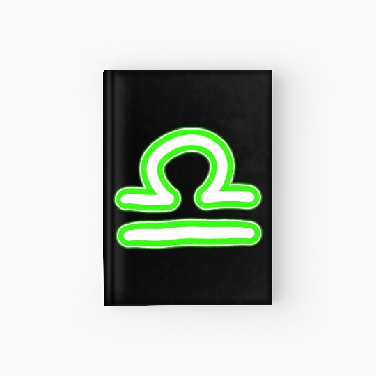 Libra Zodiac Sign Neon Green Hardcover Journal