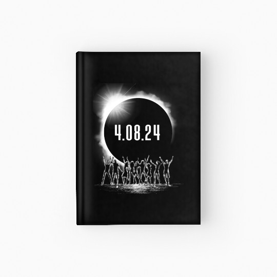 Total Solar Eclipse Party Crowd Silhouette 4.08.24 Hardcover Journal