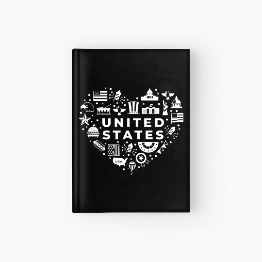 Us White Heart Hardcover Journal
