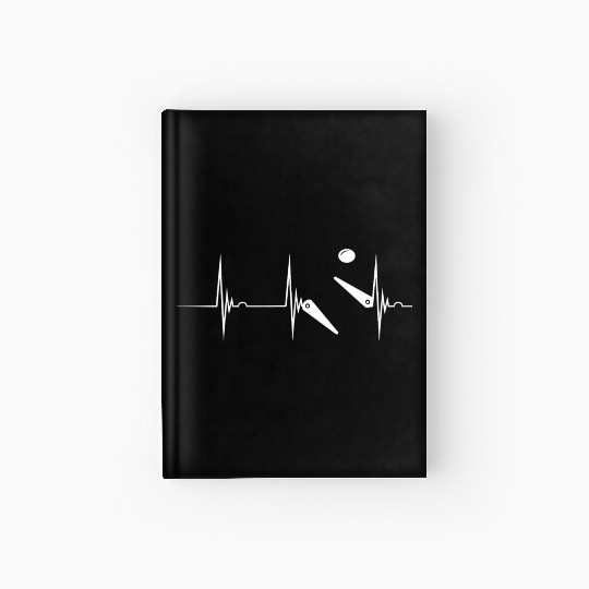 Pinball Heartbeat Flipper Ekg Pulse Line Flipping Hardcover Journal
