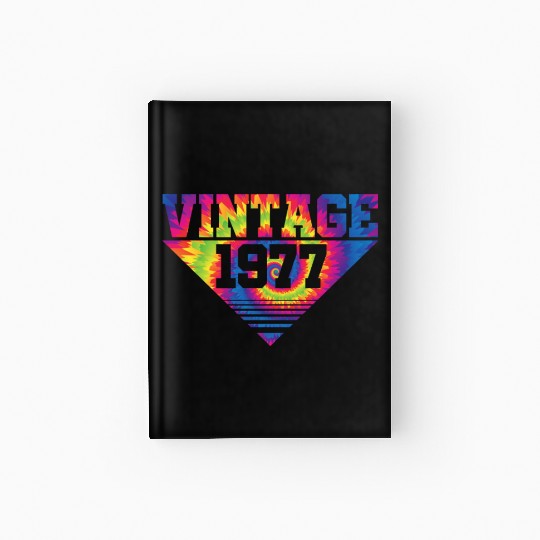 Vintage 1977 Tie Dye Splash Color Triangle Hardcover Journal