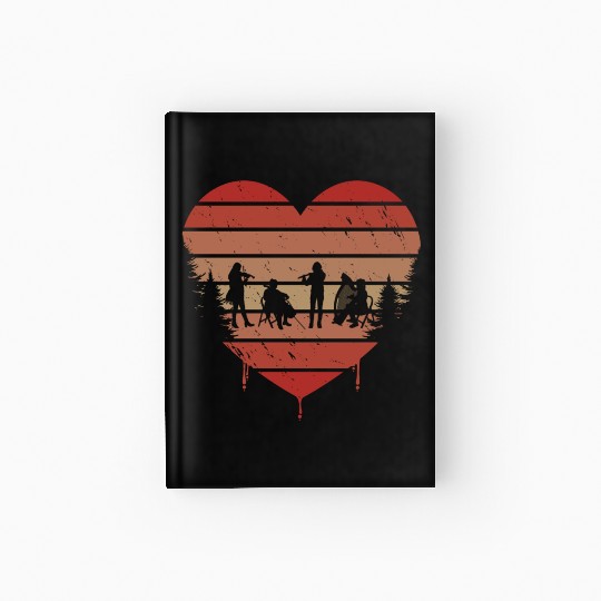 Cute Red Vintage Heart Orchestra Valentine Day Hardcover Journal