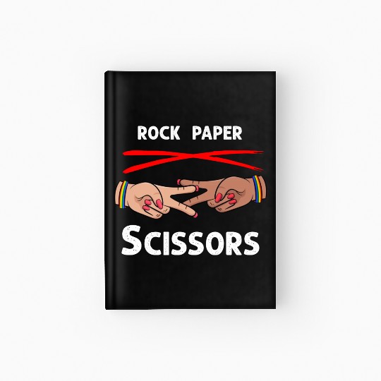Rock Paper Scissors Funny Lesbian Pride LGBT Hardcover Journal