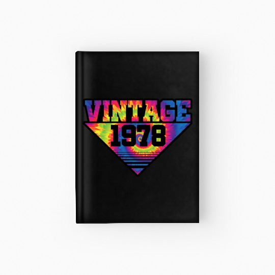 Vintage 1978 Tie Dye Splash Color Triangle Hardcover Journal