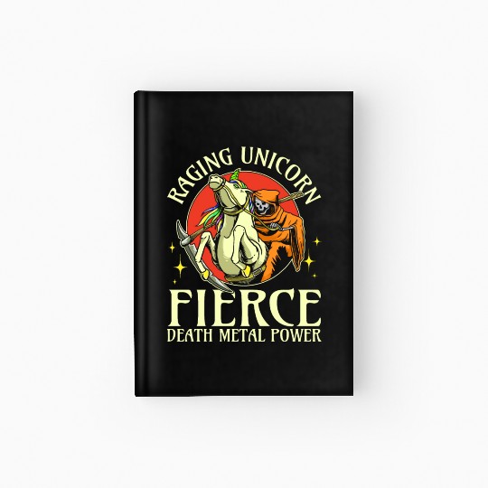 Goth Rock Satan Unicorn Festivals Death Metal Hardcover Journal