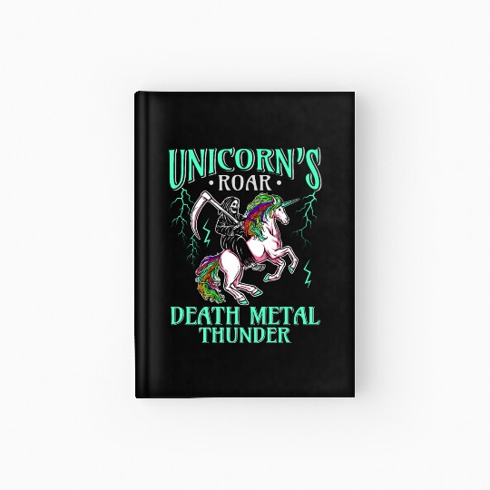 Goth Rock Satan Unicorn Festivals Death Metal Hardcover Journal