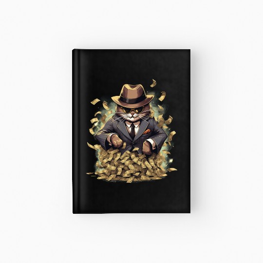 Gangster Cat Dressed In A Stylish Suit And Cash Hardcover Journal