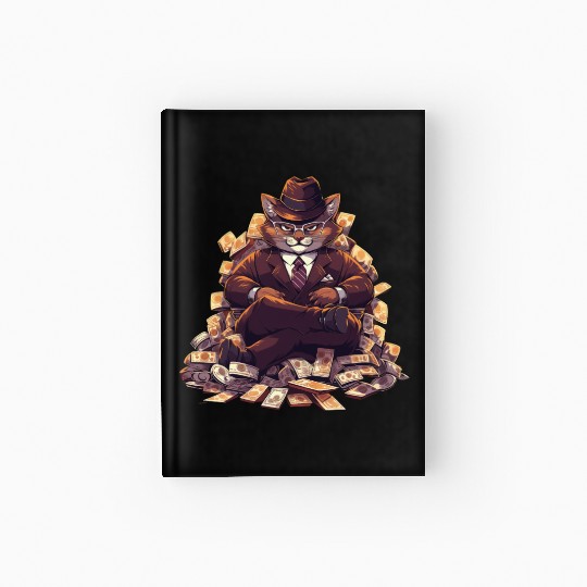 Gangster Cat Dressed In A Stylish Suit And Cash Hardcover Journal