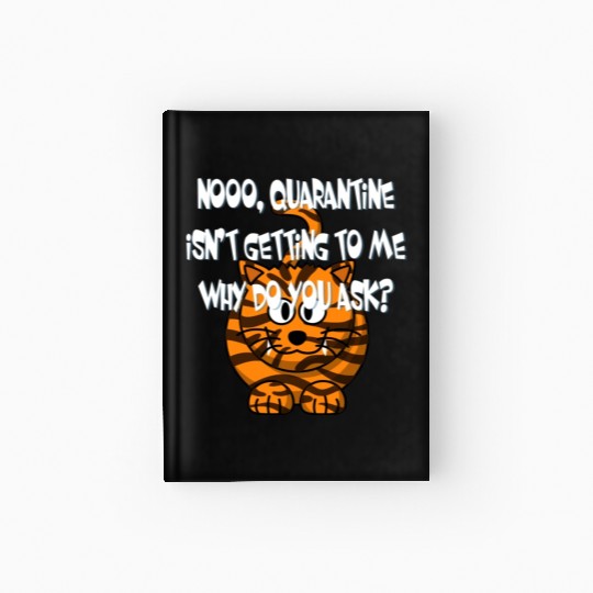 Crazy Cat Social Distancing Face Mask Funny Hardcover Journal
