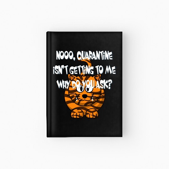 Crazy Cat Social Distancing Face Mask Funny Hardcover Journal