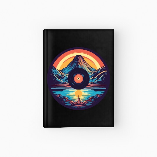 Retro Mountain Landscape: Vinyl Meets Art Hardcover Journal