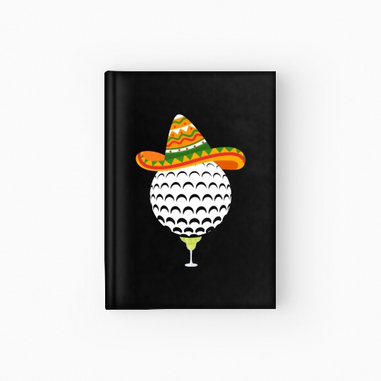 Margarita Golf Ball Mexican Sombrero Hardcover Journal