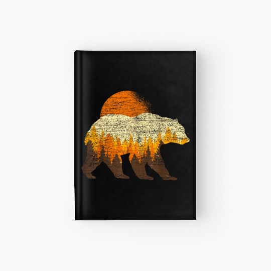 Full Moon Trees Wildlife Forest Bear Lover Hardcover Journal