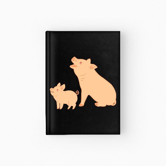 Mother pig with piglet Hardcover Journal