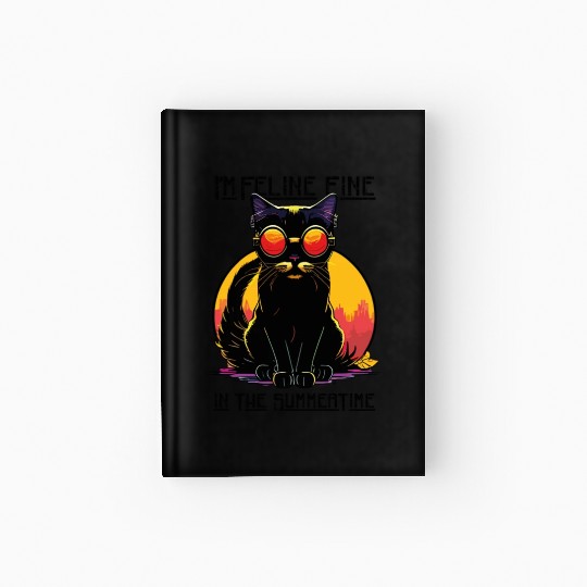 FELINE Fine | Cat Lover Summer Animal Beach Party Hardcover Journal