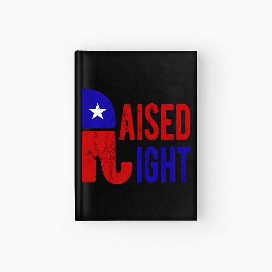 Raised Right Proud Republican Elephant Logo Usa Hardcover Journal