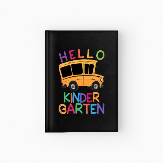hello kindergarten Hardcover Journal print template school bus