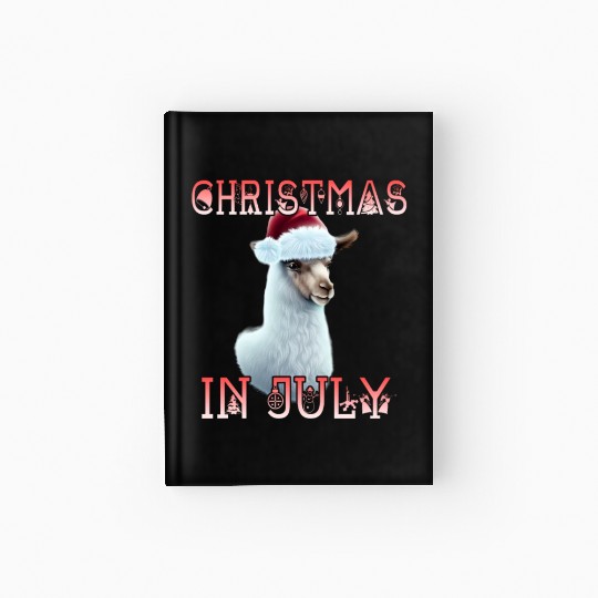 Festive alpaca - Christmas in July Hardcover Journal