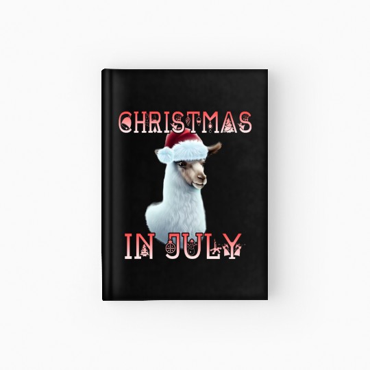 Festive alpaca - Christmas in July Hardcover Journal