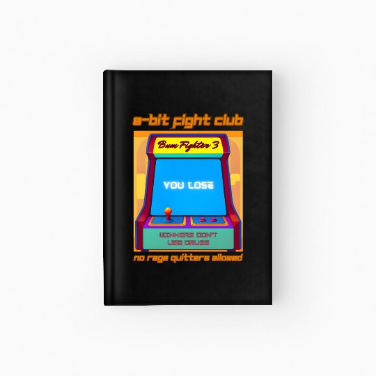Funny Retro Gaming 80s Arcade 8-Bit Gamer Humor Hardcover Journal