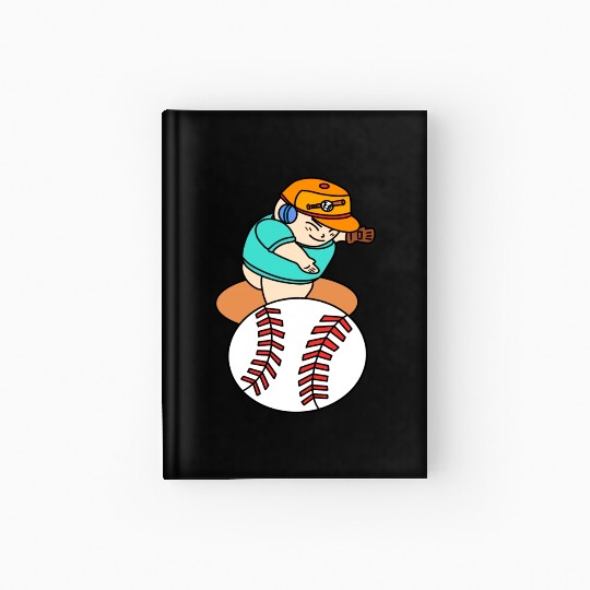 Cute Chibi Baseball Pitcher Hardcover Journal