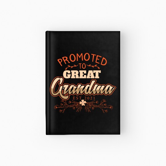 Promoted To Great Grandma Baby Reveal Gift Hardcover Journal