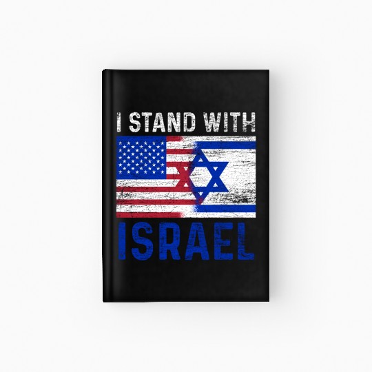 Us Flag I Stand With Israel Hardcover Journal