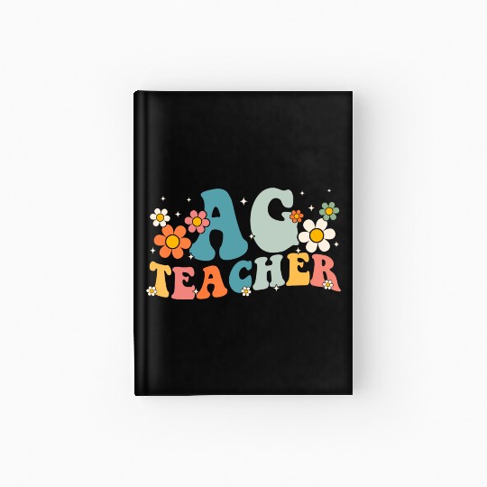 Retro Groovy Agriculture Teachers Squad Back Hardcover Journal