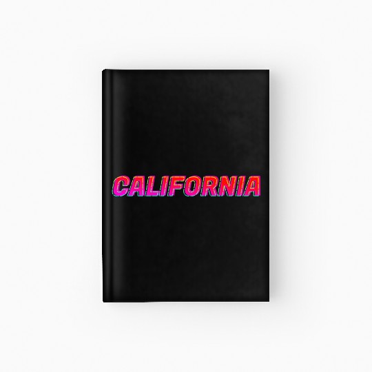 California Neon Text Sign Typography Outline Hardcover Journal
