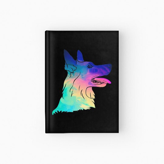 Psychedelic German Shepherd Hardcover Journal