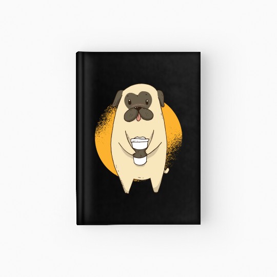 Pug Coffee Hardcover Journal