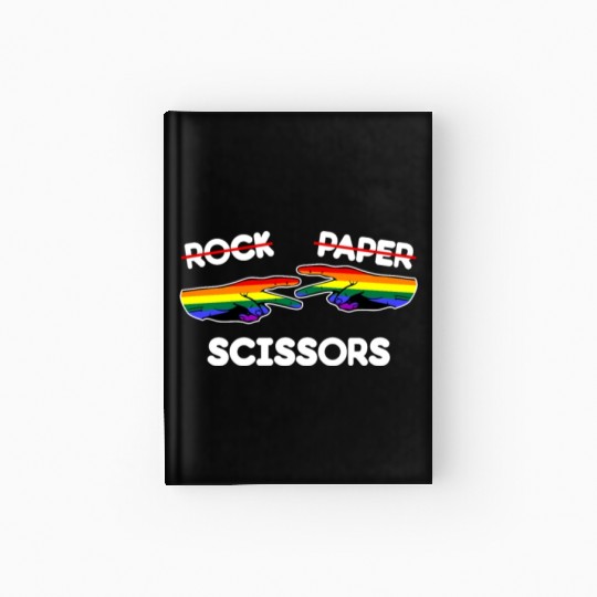 Rock Paper Scissors Funny Lesbian Pride LGBT Pun Hardcover Journal
