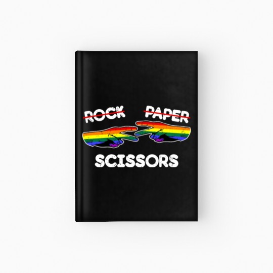 Rock Paper Scissors Funny Lesbian Pride LGBT Fun Hardcover Journal