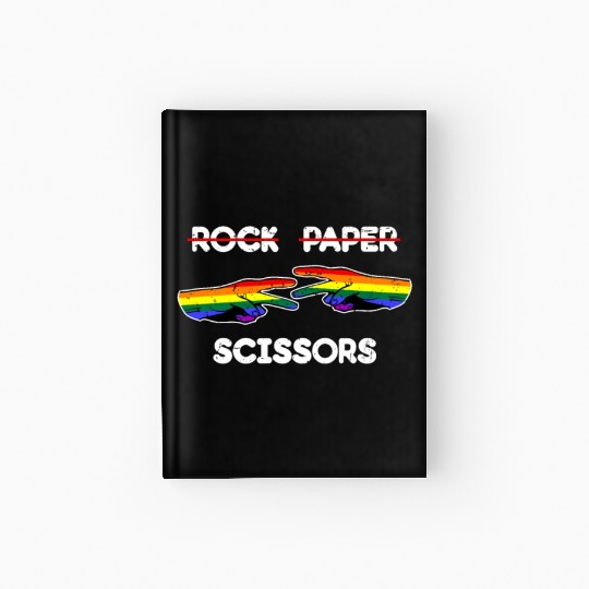 Rock Paper Scissors Funny Lesbian Pride LGBT Cool Hardcover Journal