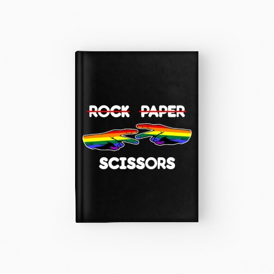 Rock Paper Scissors Funny Lesbian Pride LGBT Cute Hardcover Journal