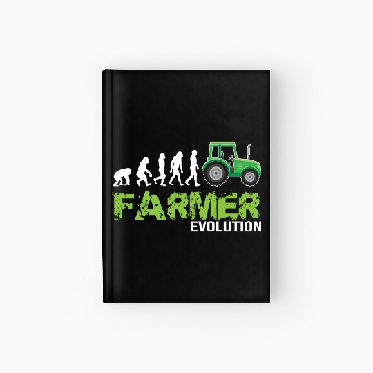 Evolution Of A Farmer Funny Tractor Farming Hardcover Journal