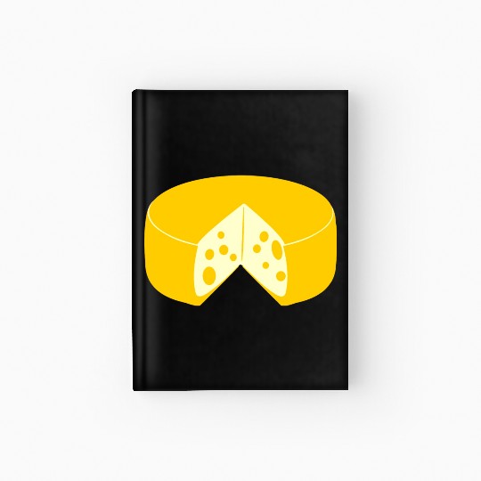 Cheese golden yellow with point cut out front view Hardcover Journal