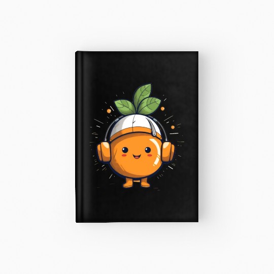 Orange Fruit Fruitarian Funny Cute Party Music Hardcover Journal